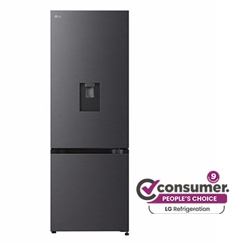Front view of 332L Bottom Mount Fridge - Matte Black GB-W300MBL