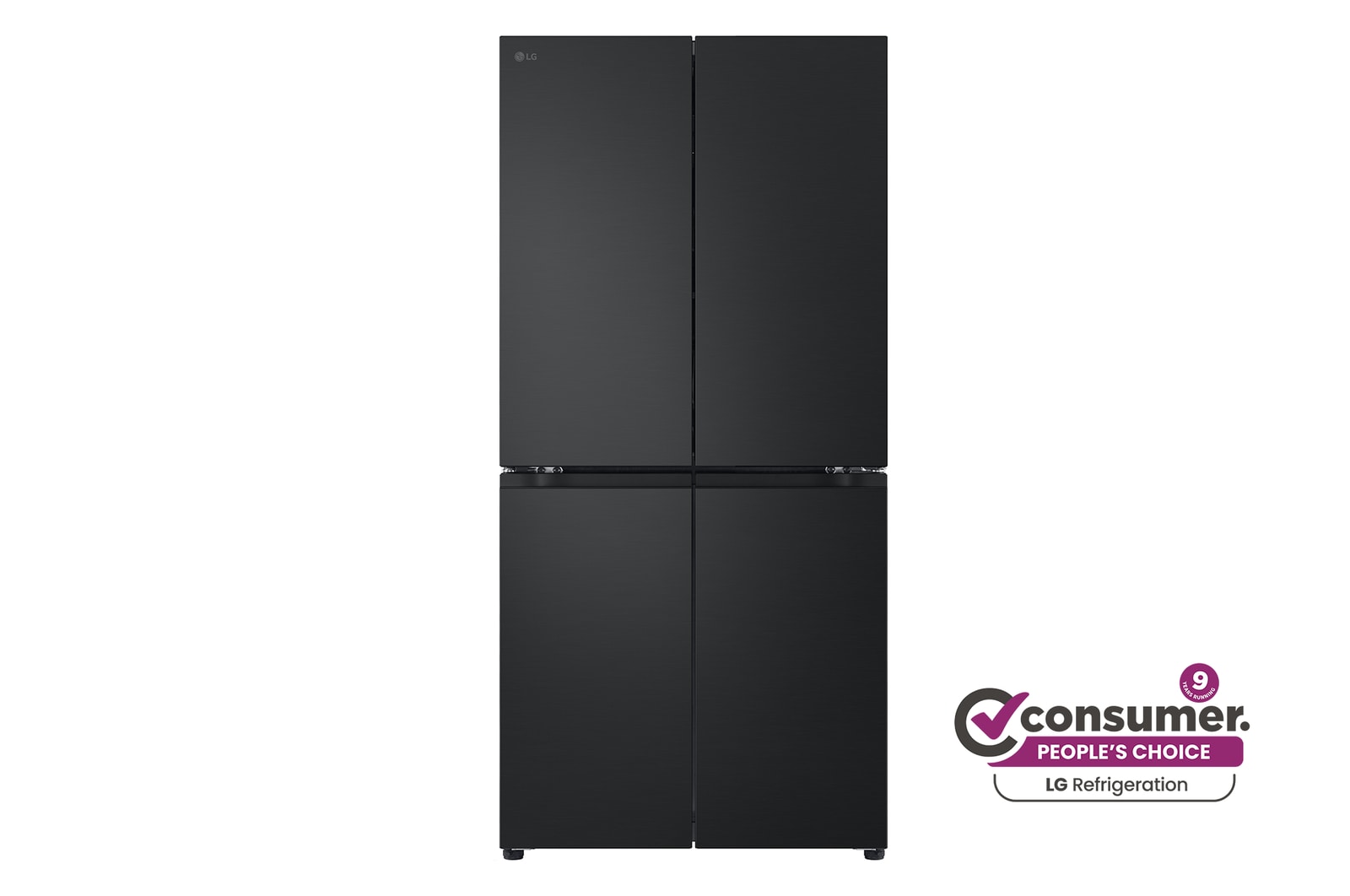 Front view of 530L Slim French Door Fridge - Matte Black GF-B505MBL