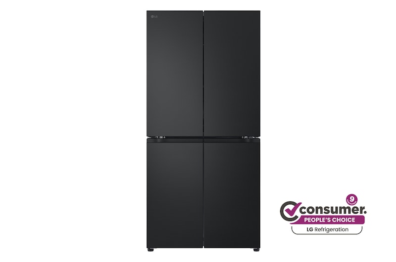Front view of 530L Slim French Door Fridge - Matte Black GF-B505MBL