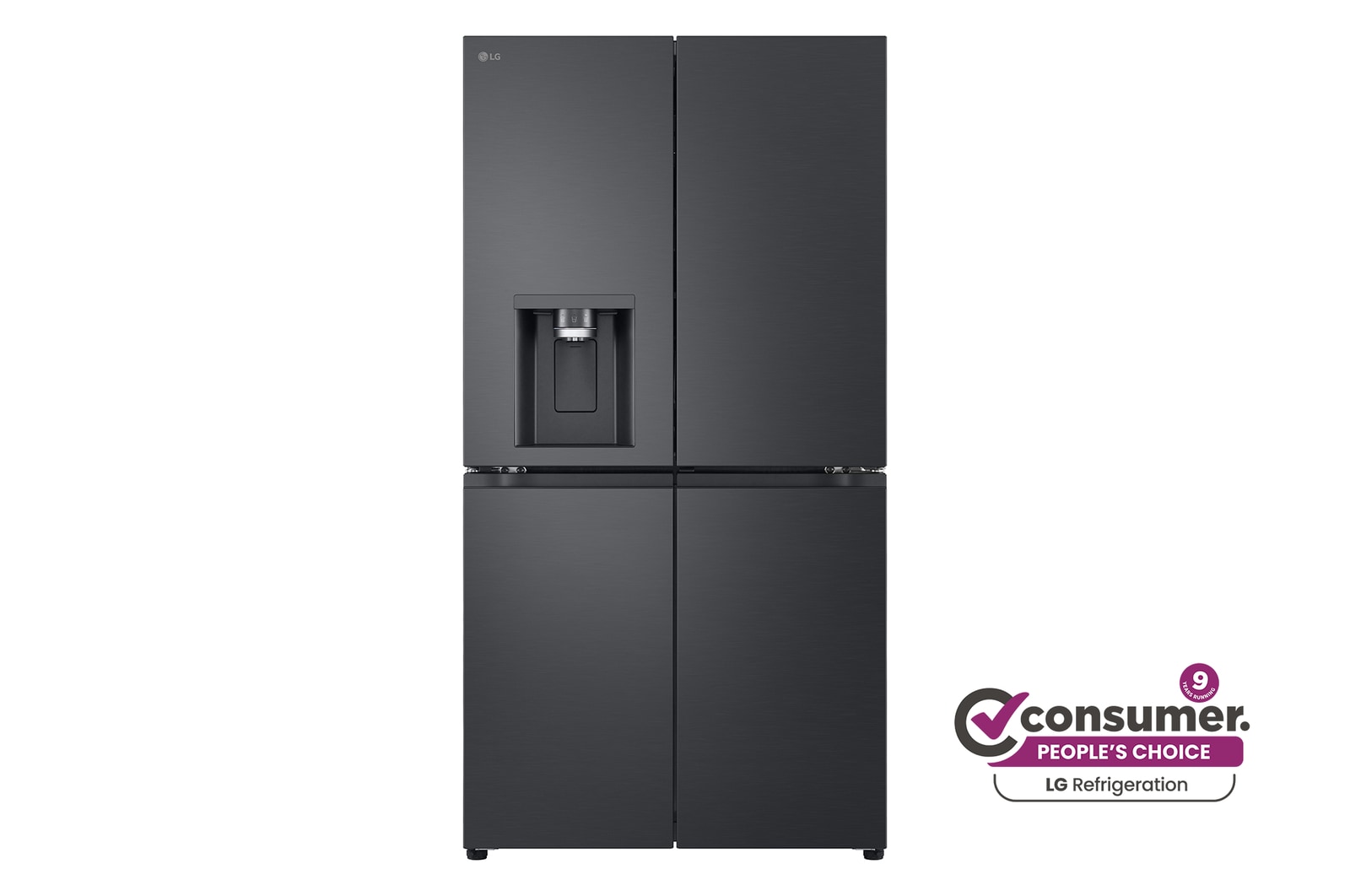 Front view of 638L French Door Fridge with Craft Ice™ GF-D700MBLC