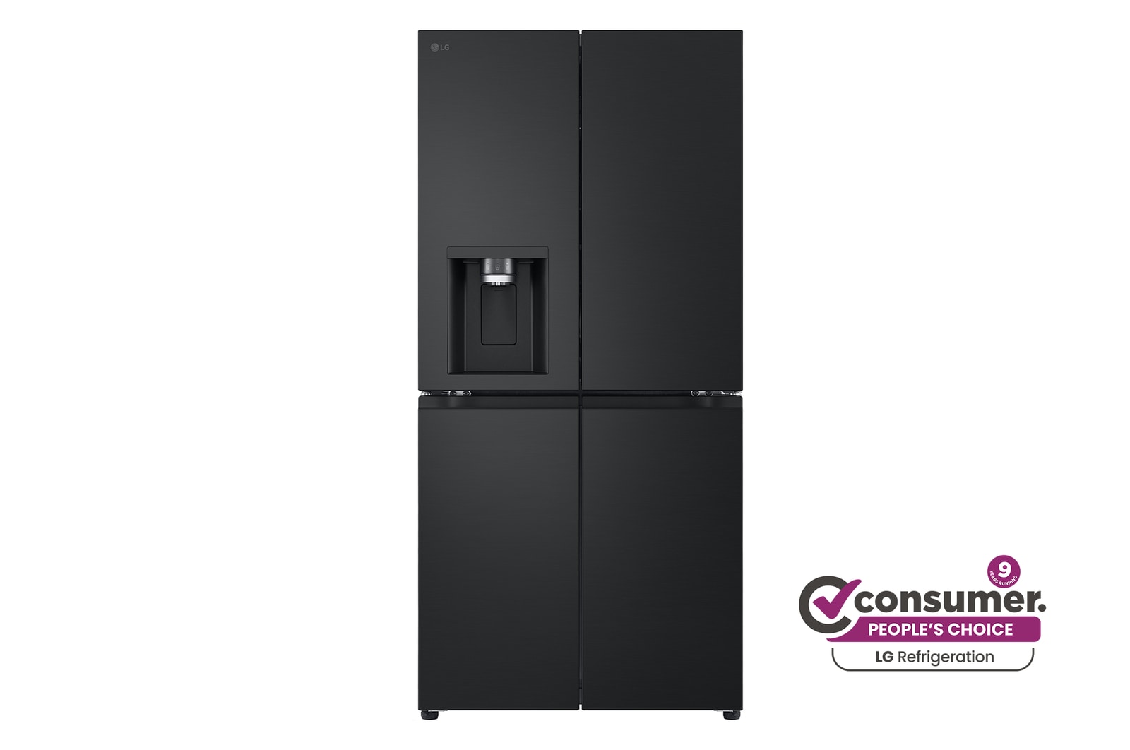 Front view of 506L Slim French Door Fridge - Plumbed GF-L500MBL