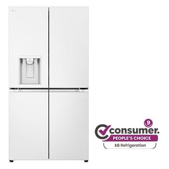 Front view of 637L French Door Fridge in Essence Matte White Finish GF-L700MWH
