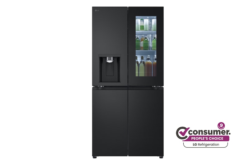 Front view of 508L Slim French Door Fridge with InstaView™ GF-V500MBLC
