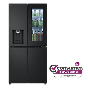 Front view of 508L Slim French Door Fridge with InstaView™ GF-V500MBLC