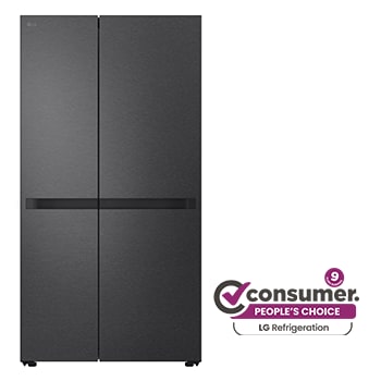 Front view of 664L Side by Side Fridge - Matte Black GS-B599MBL