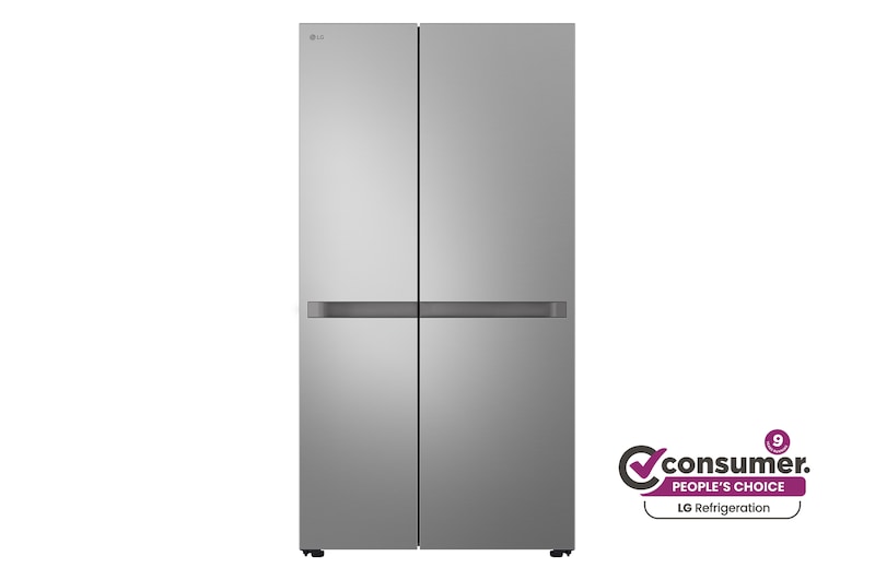 Front view of 664L Side by Side Fridge - Stainless Finish GS-B599PL