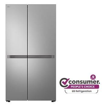 Front view of 664L Side by Side Fridge - Stainless Finish GS-B599PL