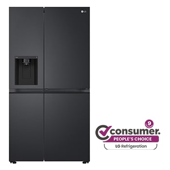 Front view of 635L Side by Side Fridge with Craft Ice™ GS-D600MBLC