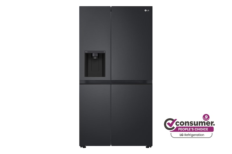 Front view of 635L Side by Side Fridge - Plumbed GS-L600MBL