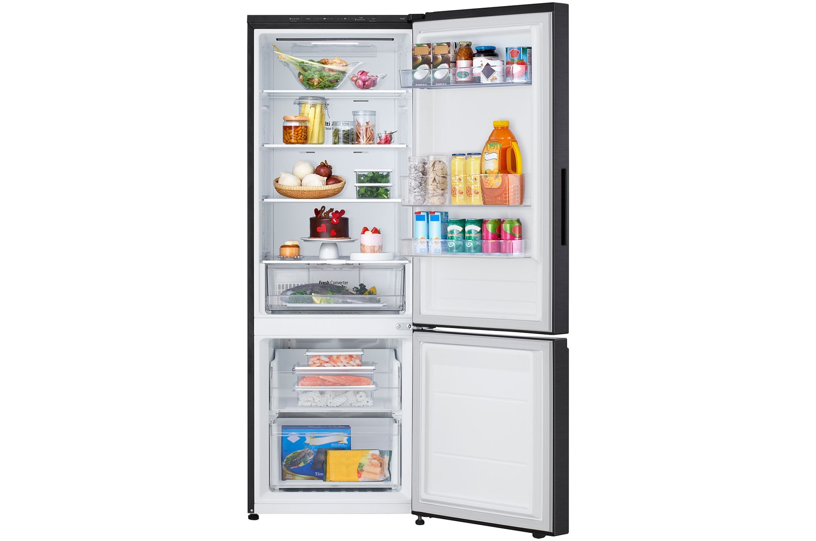 LG 335L Bottom Mount Fridge - Matte Black Finish, GB-B300MBL
