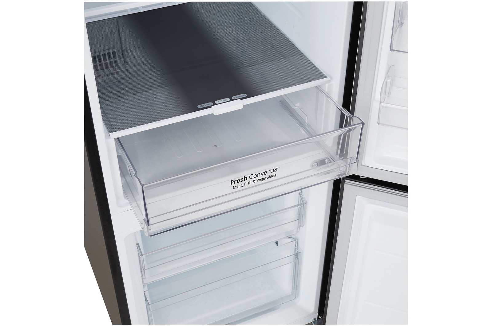 LG 335L Bottom Mount Fridge - Matte Black Finish, GB-B300MBL