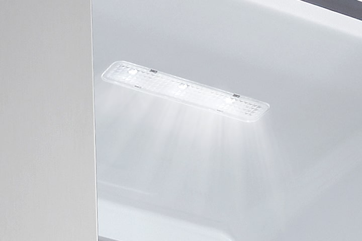 Refrigerator internal LED light highlighted	