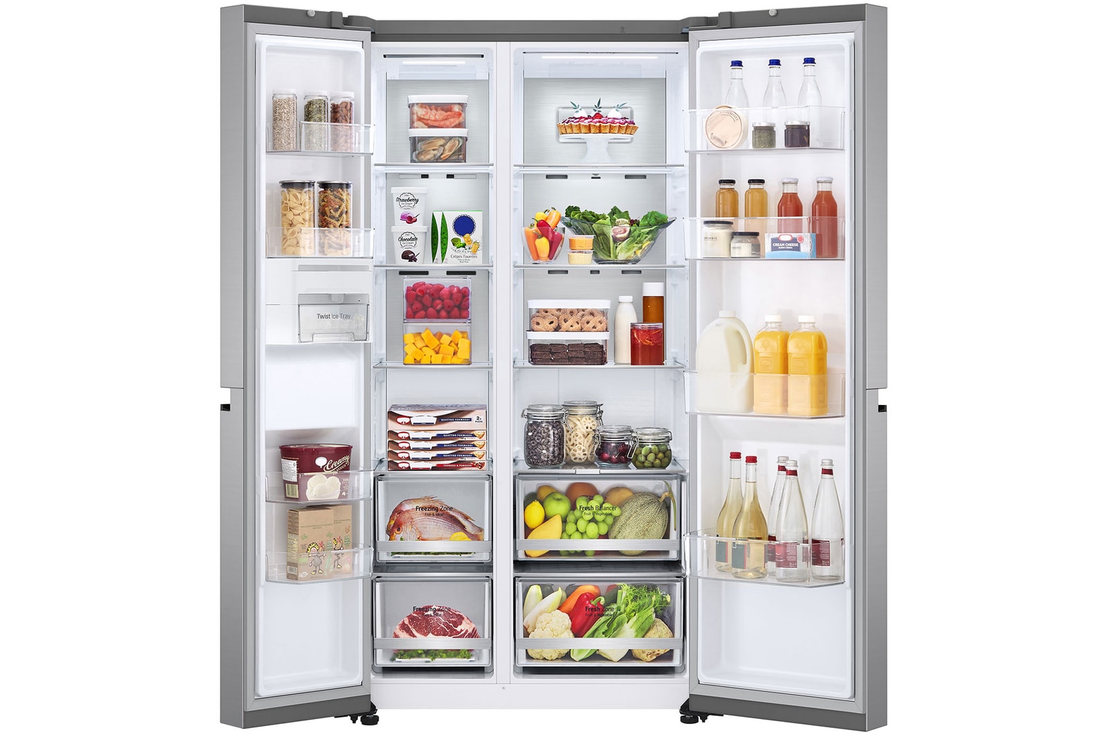 LG 655L Side by Side Fridge in Stainless Finish, GS-B600PL