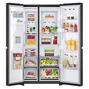 LG 635L Side by Side Fridge - Plumbed, GS-L600MBL