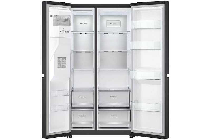 LG 635L Side by Side Fridge - Plumbed, GS-L600MBL