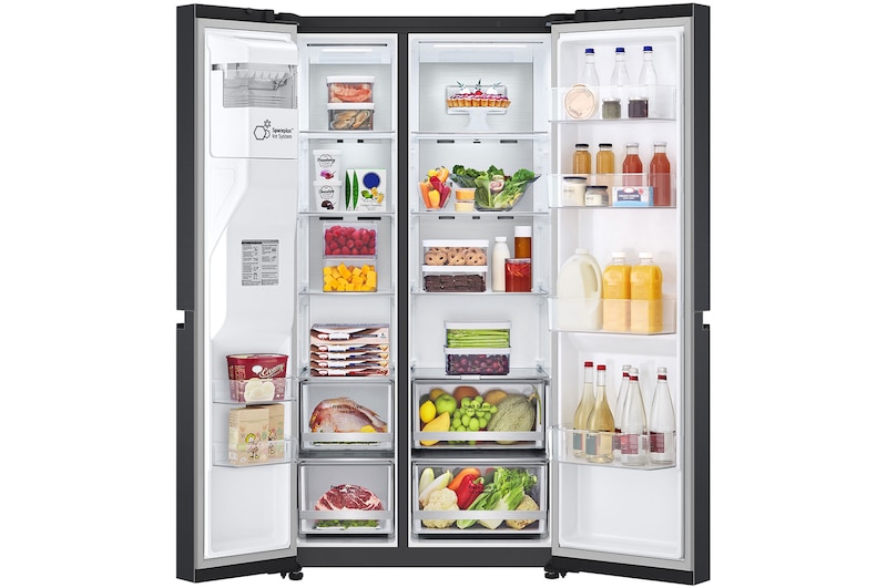 LG 635L Side by Side Fridge - Plumbed, GS-L600MBL