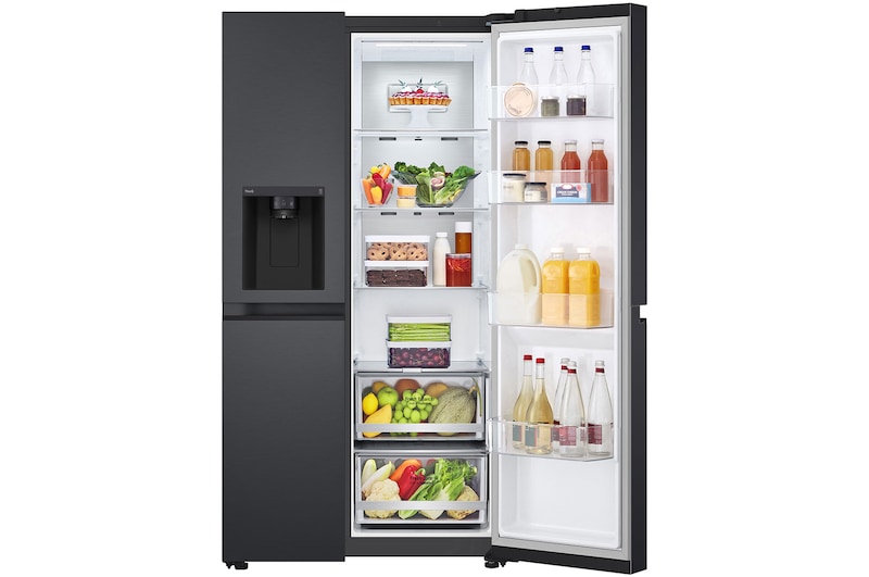 LG 635L Side by Side Fridge - Plumbed, GS-L600MBL