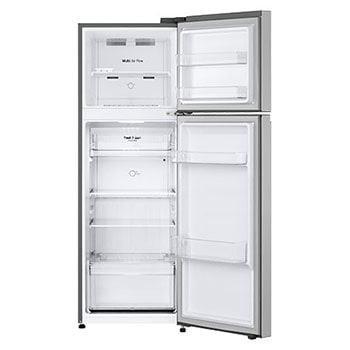 LG 243L Top Mount Fridge - Stainless, GT-1SI front view open empty