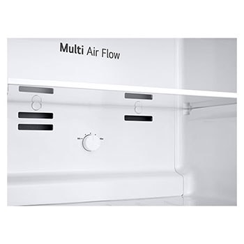 LG 243L Top Mount Fridge - Stainless, GT-1SI close up view multi air flow