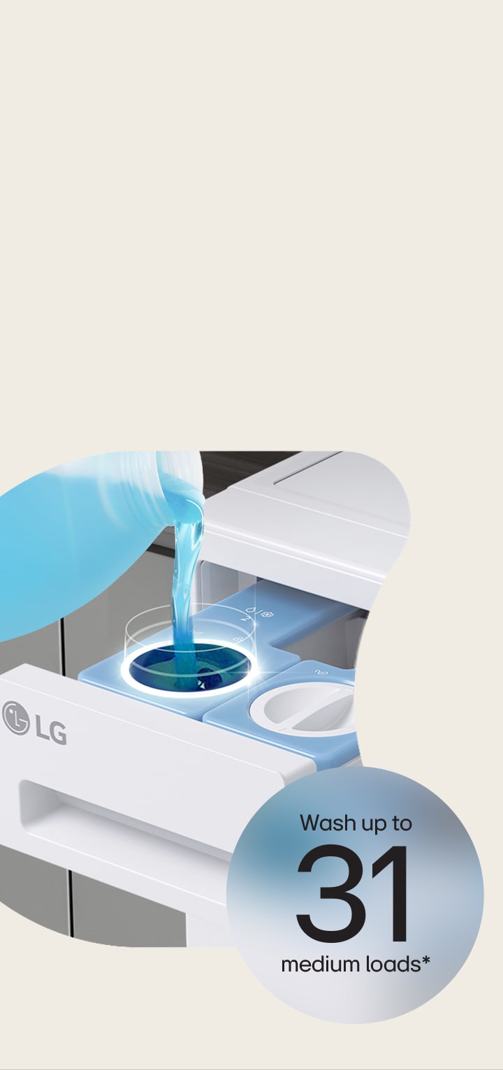 Clean up to 31 loads with one easy fill