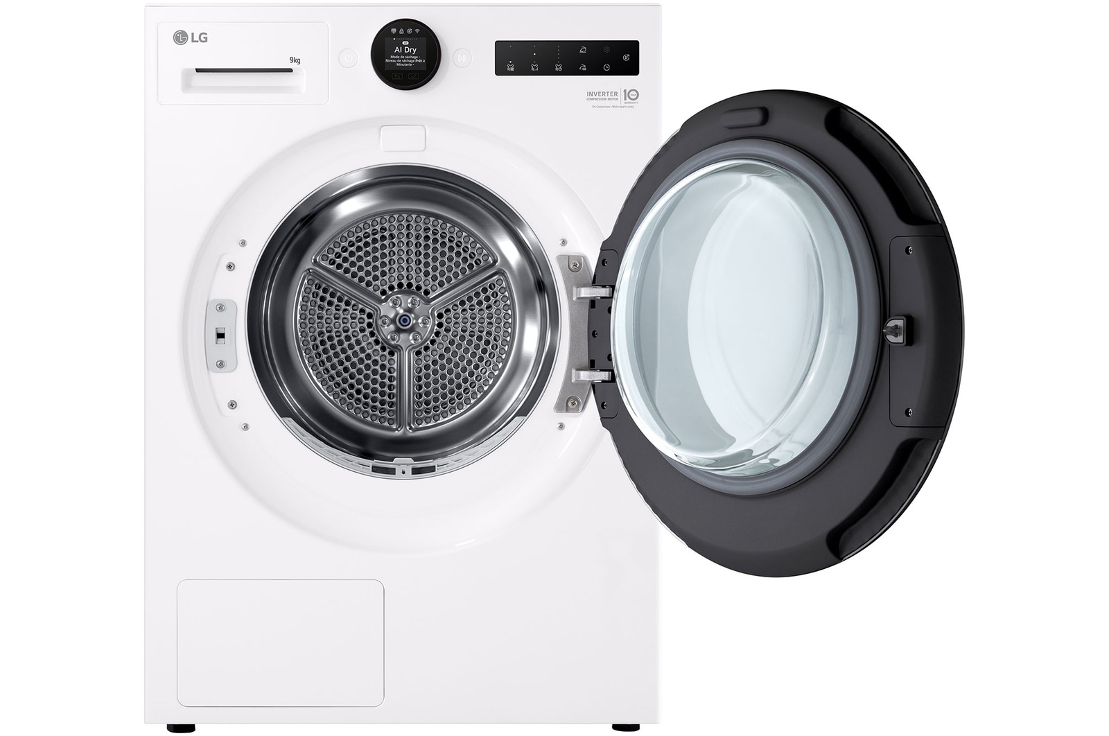 LG 9kg Series 9 Heat Pump Dryer - 9 Star, DXH9-09W, Door Open