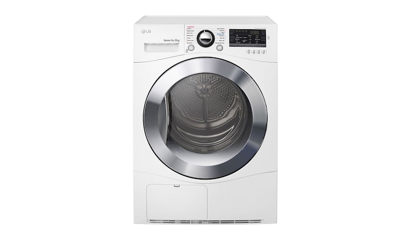Front view of 8kg Condensing Dryer in White Finish with Tag On function TD-C80NPW