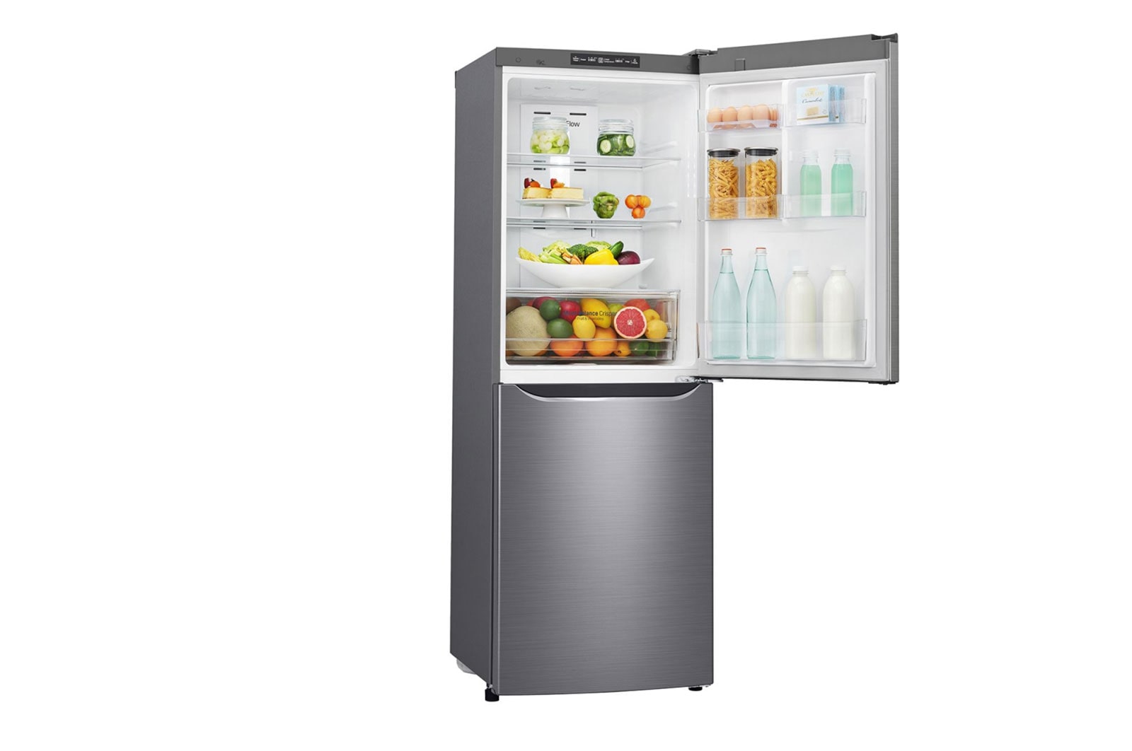 LG 310L Anti-fingerprint Shiny Steel Bottom Mount Fridge, GB-310RPL