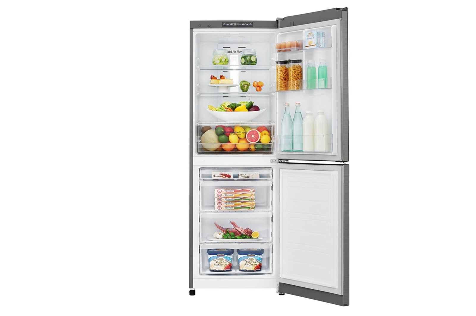 LG 310L Anti-fingerprint Shiny Steel Bottom Mount Fridge, GB-310RPL