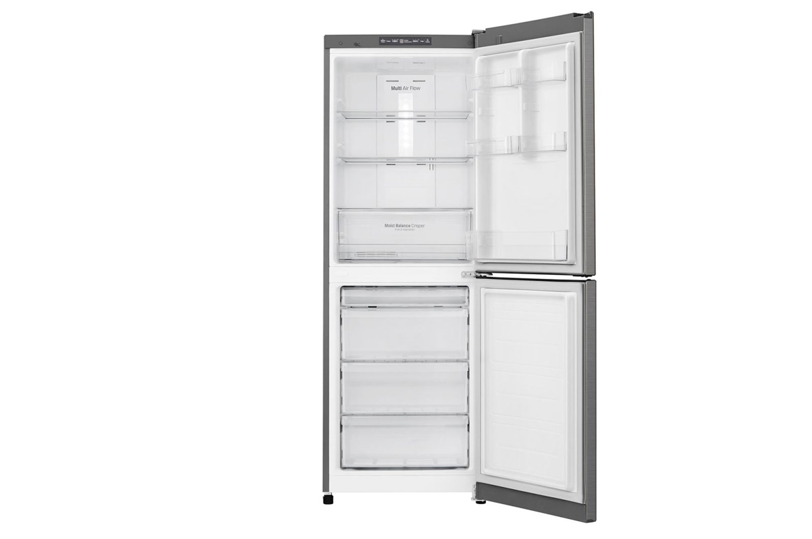 LG 310L Anti-fingerprint Shiny Steel Bottom Mount Fridge, GB-310RPL