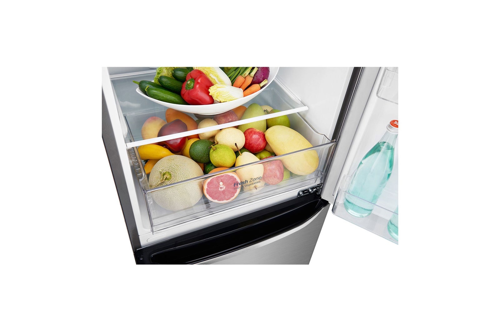 LG 310L Anti-fingerprint Shiny Steel Bottom Mount Fridge, GB-310RPL