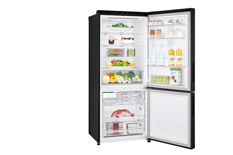 LG 454L Bottom Mount Fridge - Black Finish, GB-455BLE