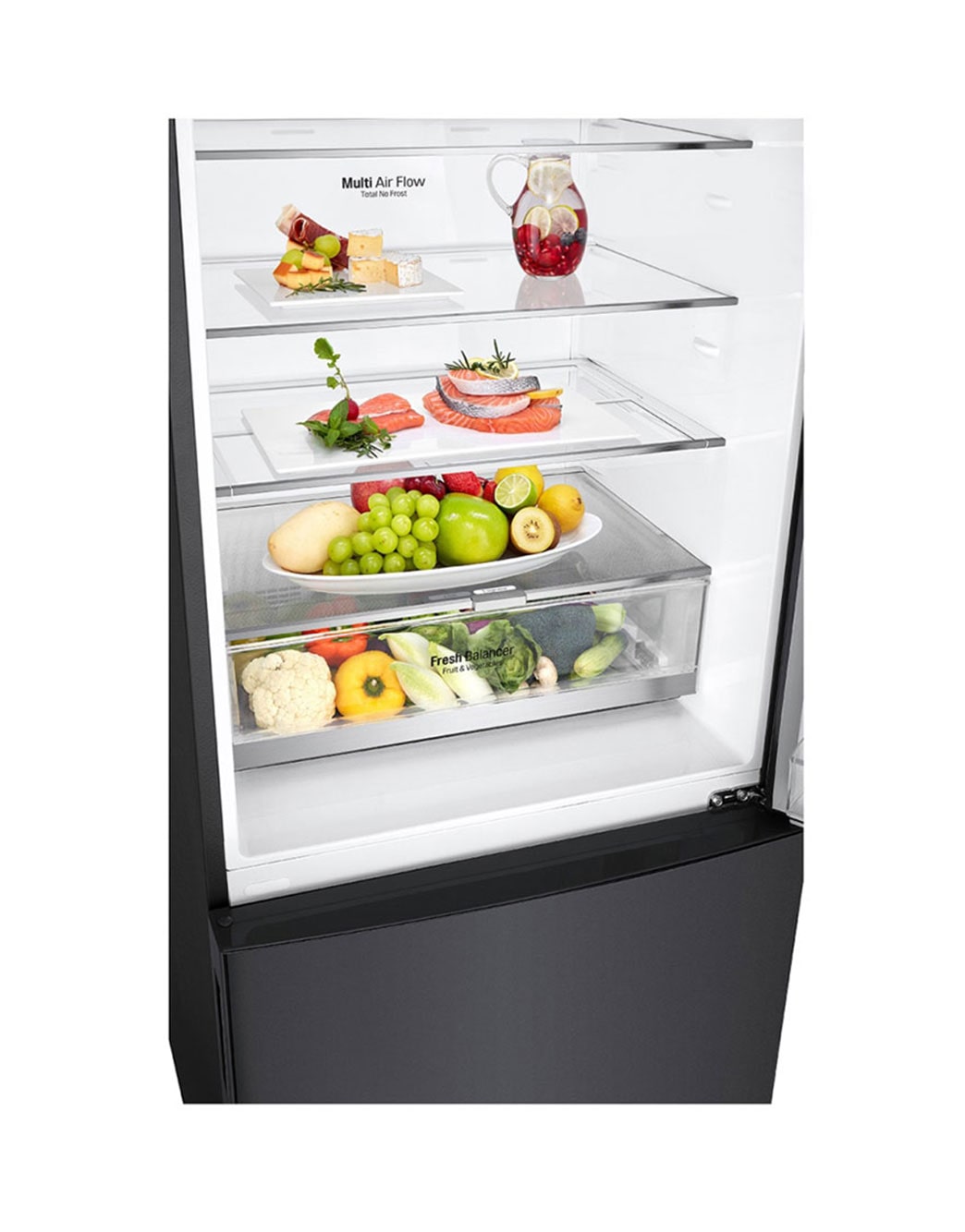 420L Bottom Mount Fridge with Door Cooling in Stainless Finish GB455PL LG NZ