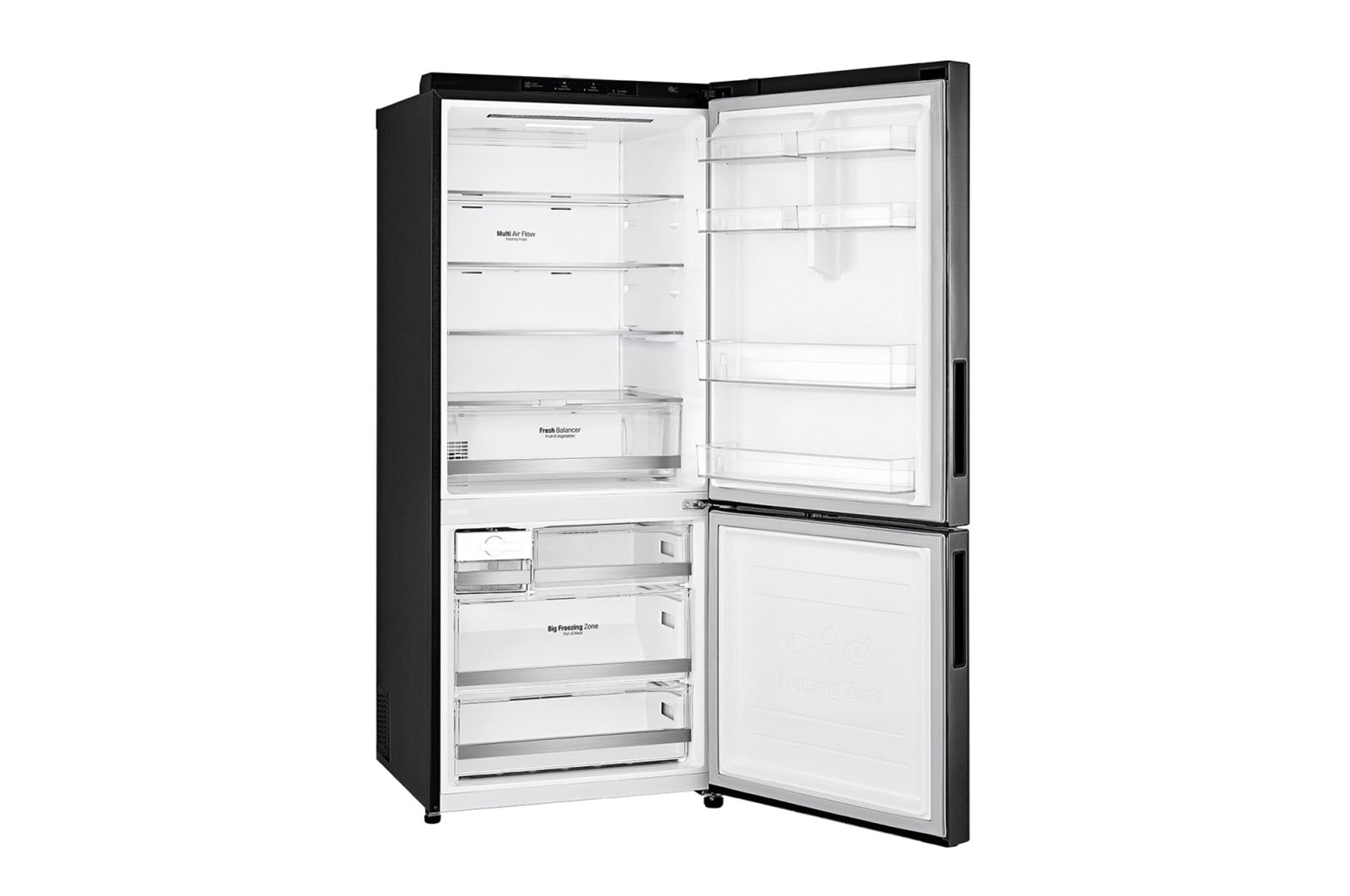 LG 420L Bottom Mount Fridge - Matte Black Finish, GB-455MBL