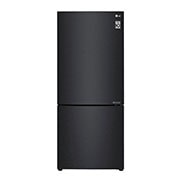 Front view of 420L Bottom Mount Fridge - Matte Black Finish GB-455MBL