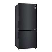 LG 420L Bottom Mount Fridge - Matte Black Finish, GB-455MBL