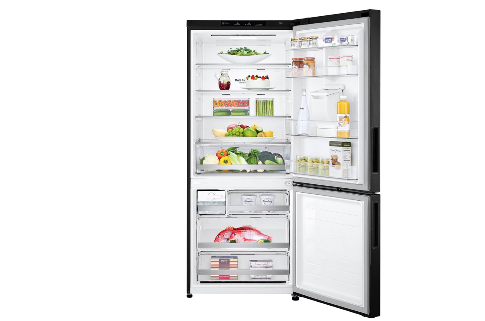 LG 420L Bottom Mount Fridge - Matte Black Finish, GB-W455MBL