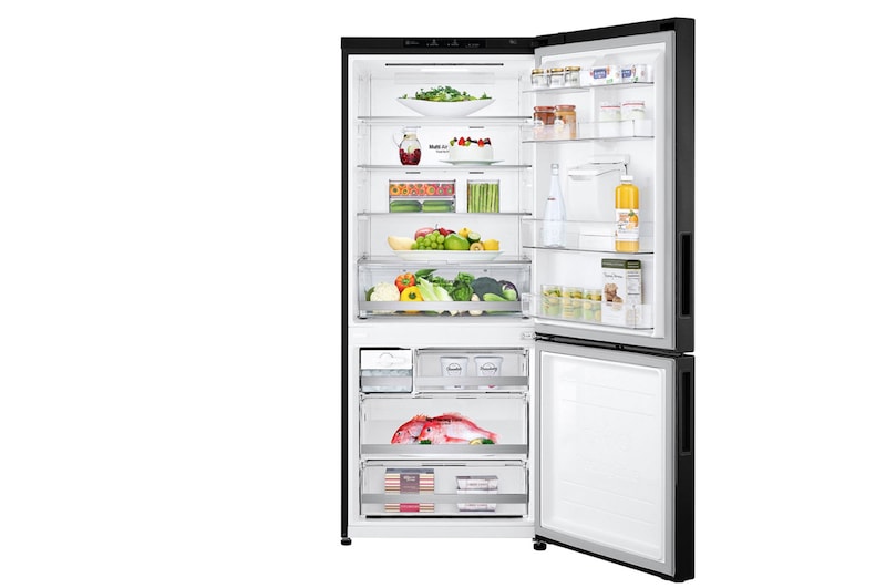 LG 420L Bottom Mount Fridge - Matte Black Finish, GB-W455MBL
