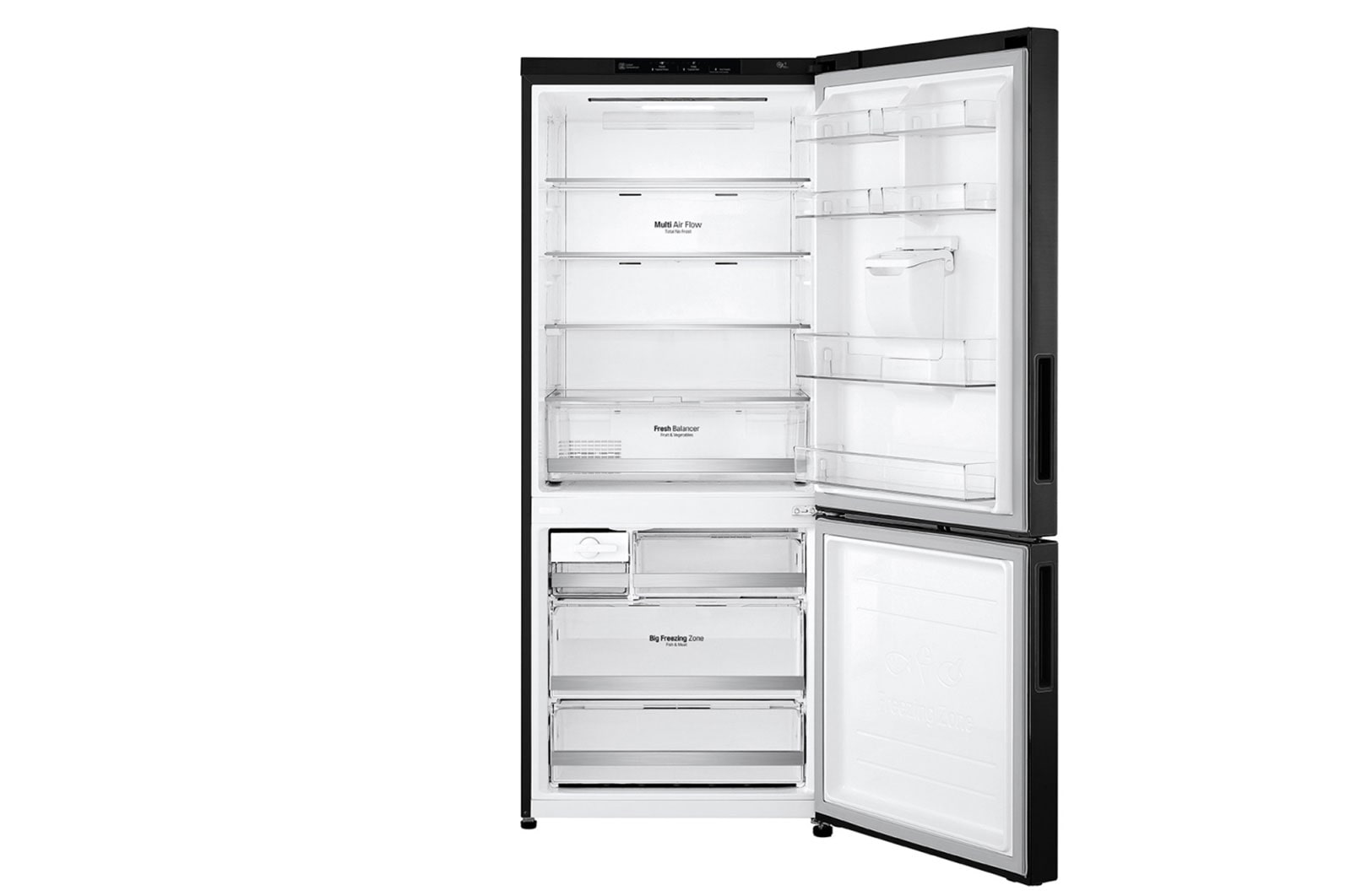 LG 420L Bottom Mount Fridge - Matte Black Finish, GB-W455MBL