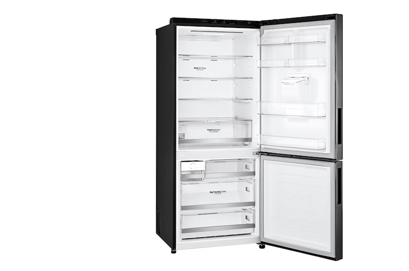 LG 420L Bottom Mount Fridge - Matte Black Finish, GB-W455MBL