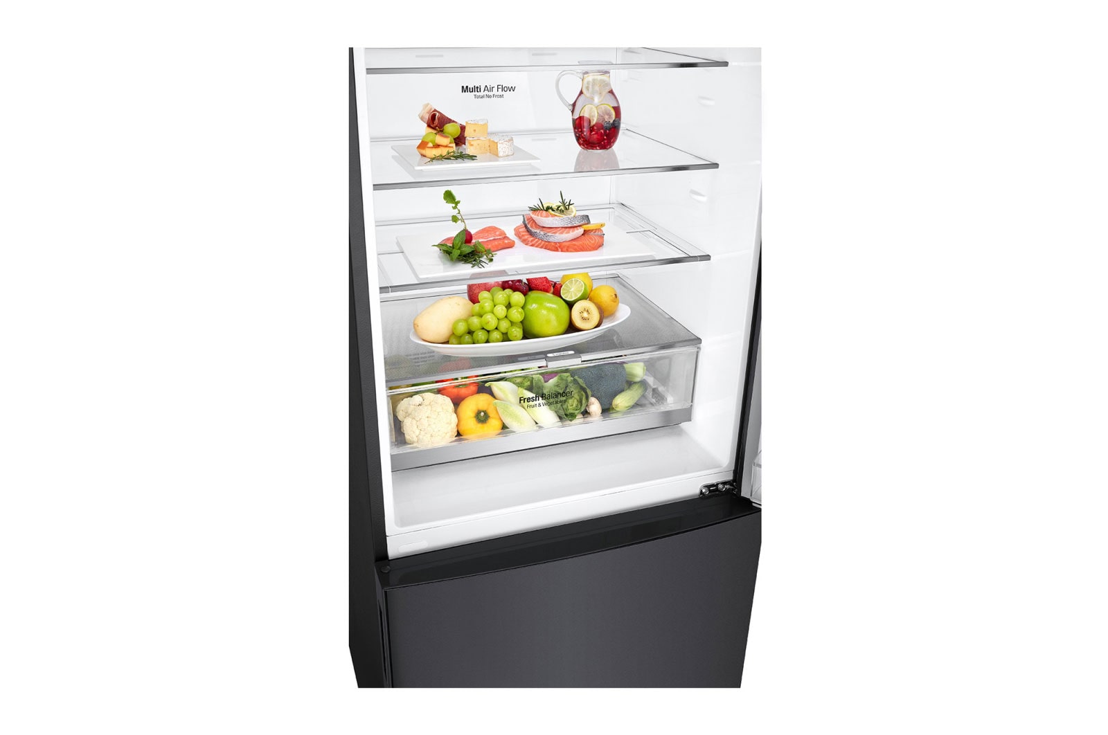 LG 420L Bottom Mount Fridge - Matte Black Finish, GB-W455MBL