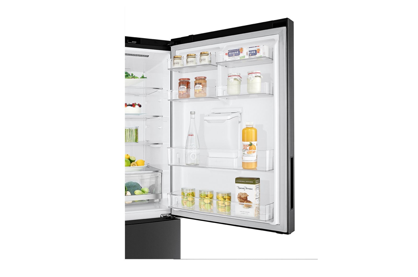 LG 420L Bottom Mount Fridge - Matte Black Finish, GB-W455MBL