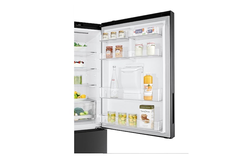 LG 420L Bottom Mount Fridge - Matte Black Finish, GB-W455MBL