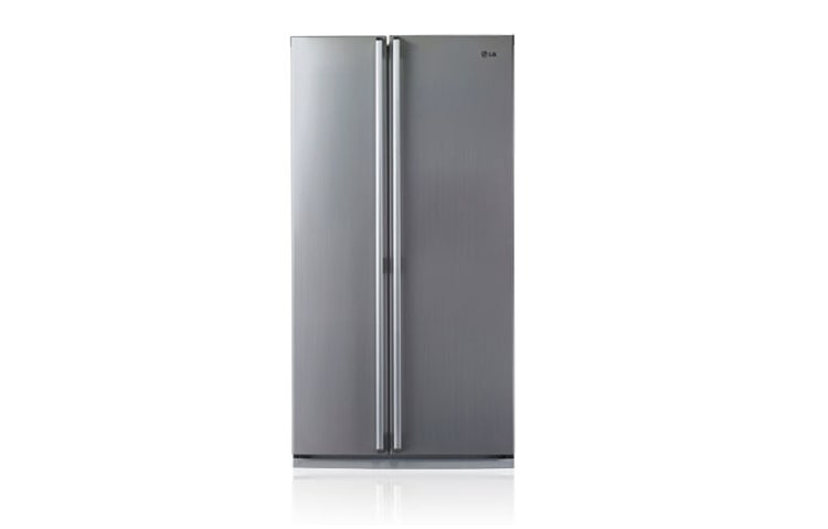 Front view of 581L Side by Side Stainless Steel Refrigerator GC-B197CST