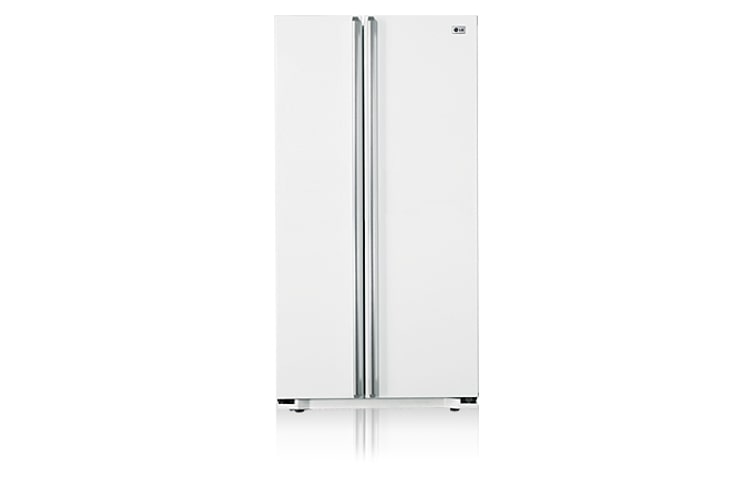 Front view of 581L White Side by Side Fridge with Internal Electronic Control GC-B197WFI