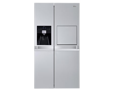 Front view of 590L Side by Side Refrigerator with One Touch Home Bar GC-P227FSL