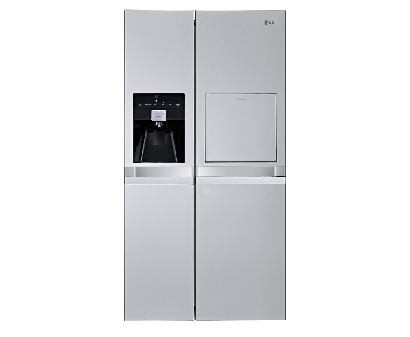 Front view of 590L Side by Side Refrigerator with One Touch Home Bar GC-P227FSL