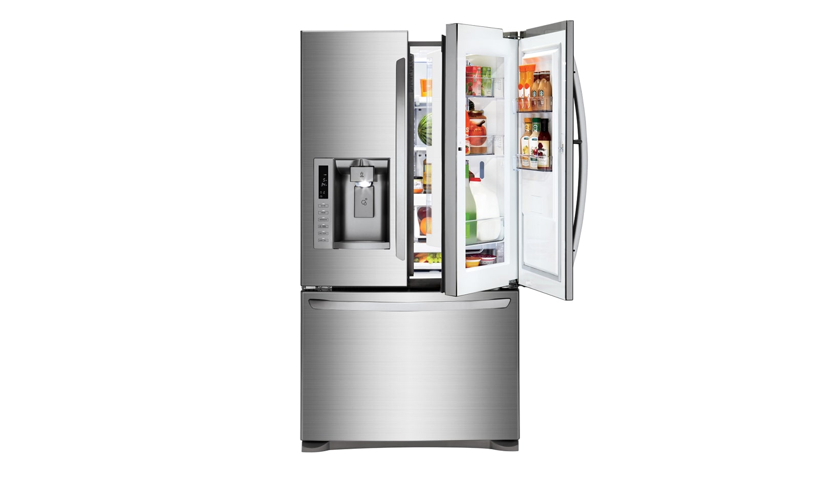 Front view of 613L Door-In-Door™ French Door Refrigerator With Ice &amp; Water Dispenser  GF-D613PL