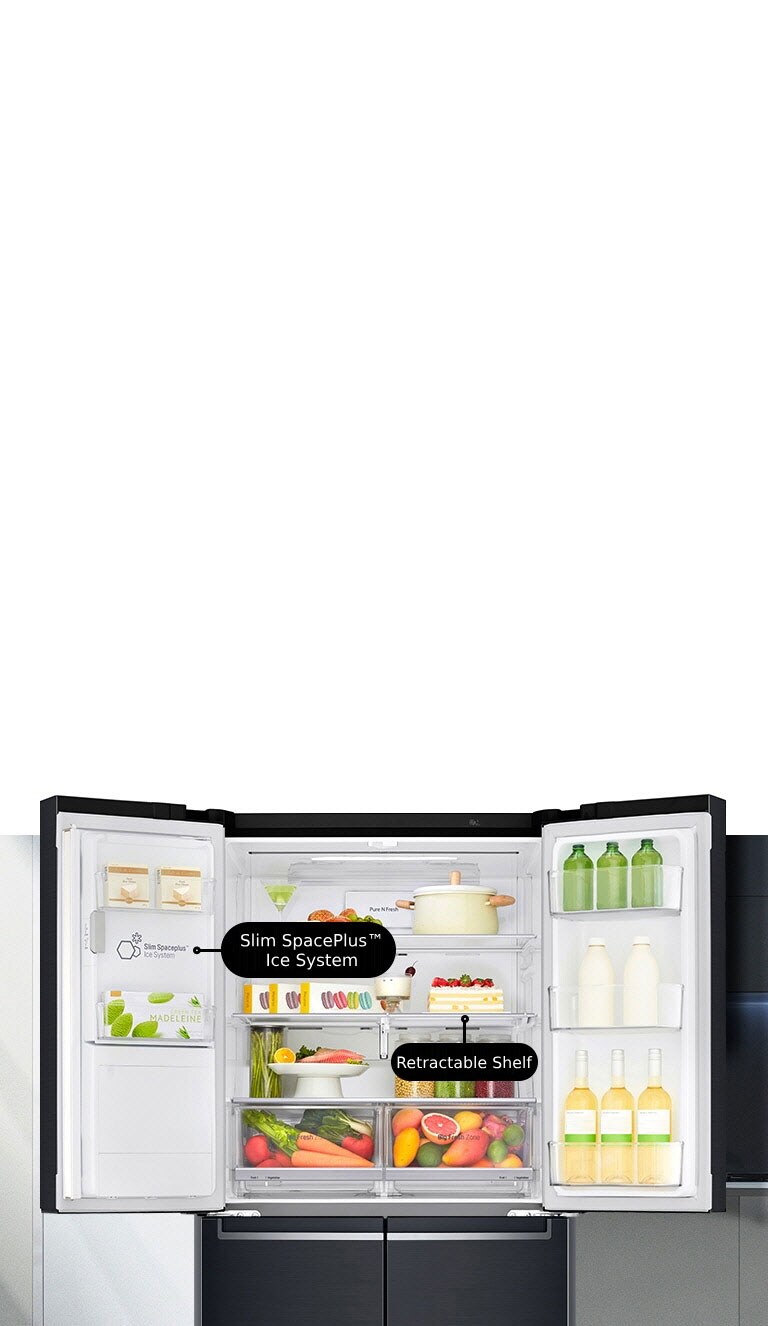 506L Slim French Door Fridge in Matte Black Finish GF L570MBL LG NZ