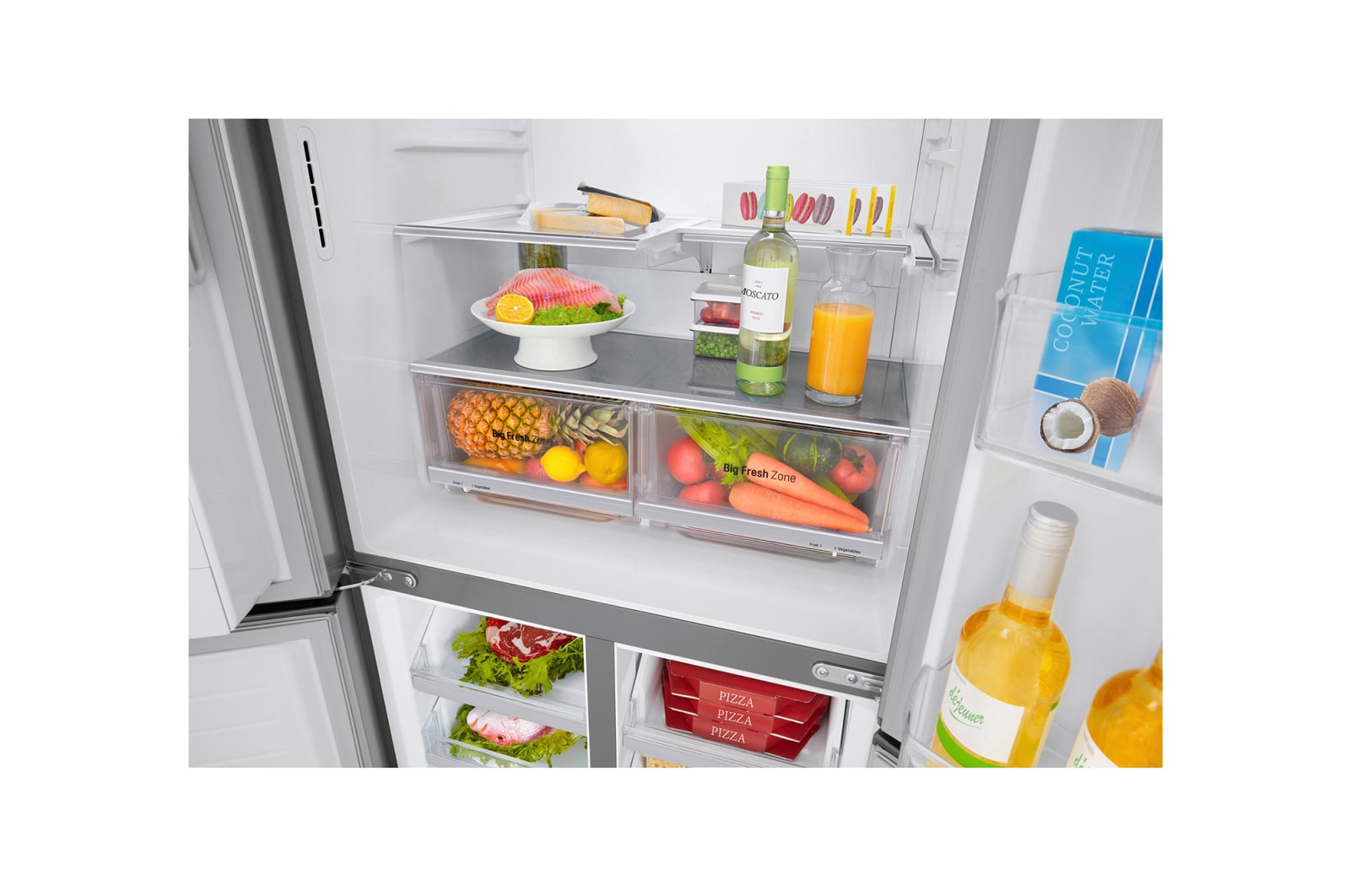 LG 570L Slim French Door Fridge, in Stainless Finish, GF-L570PL