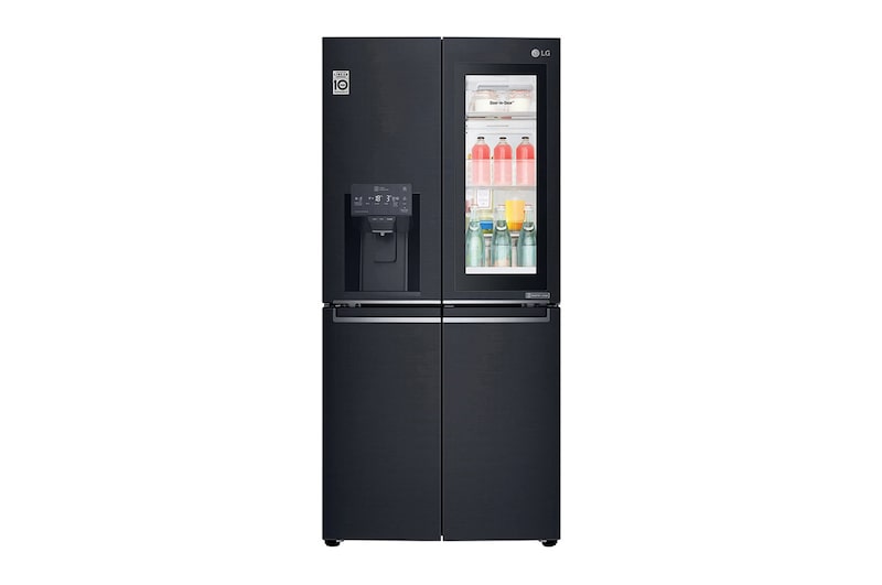 LG 508L Slim French Door Fridge, with InstaView Door-In-Door®, in Matte Black Finish, GF-V570MBL